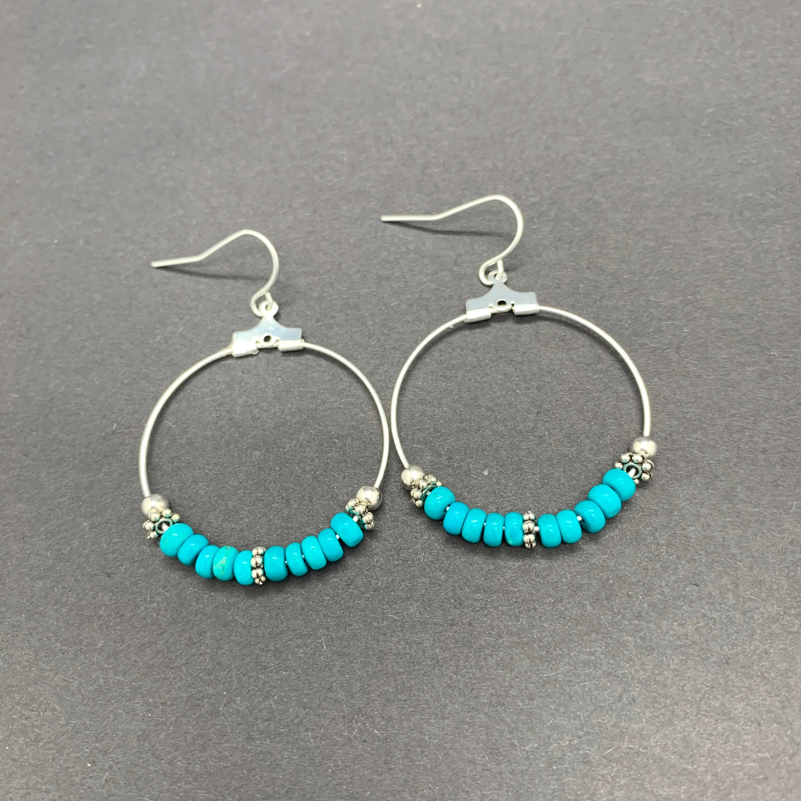 Simple Turquoise Hoop Earrings