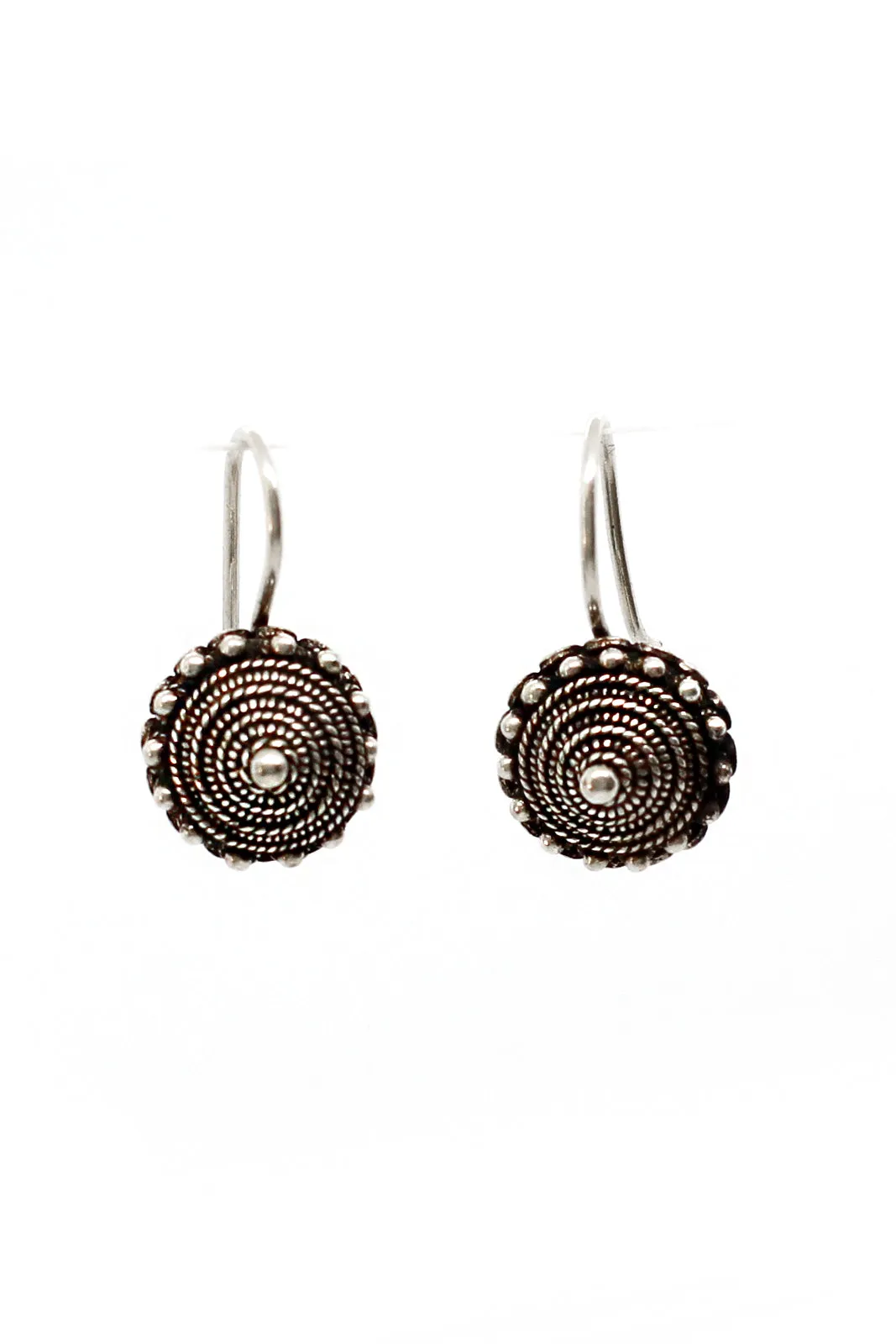 Single Flower Sterling Silver Laos Earrings