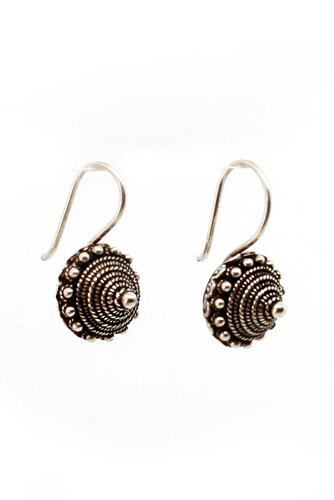 Single Flower Sterling Silver Laos Earrings