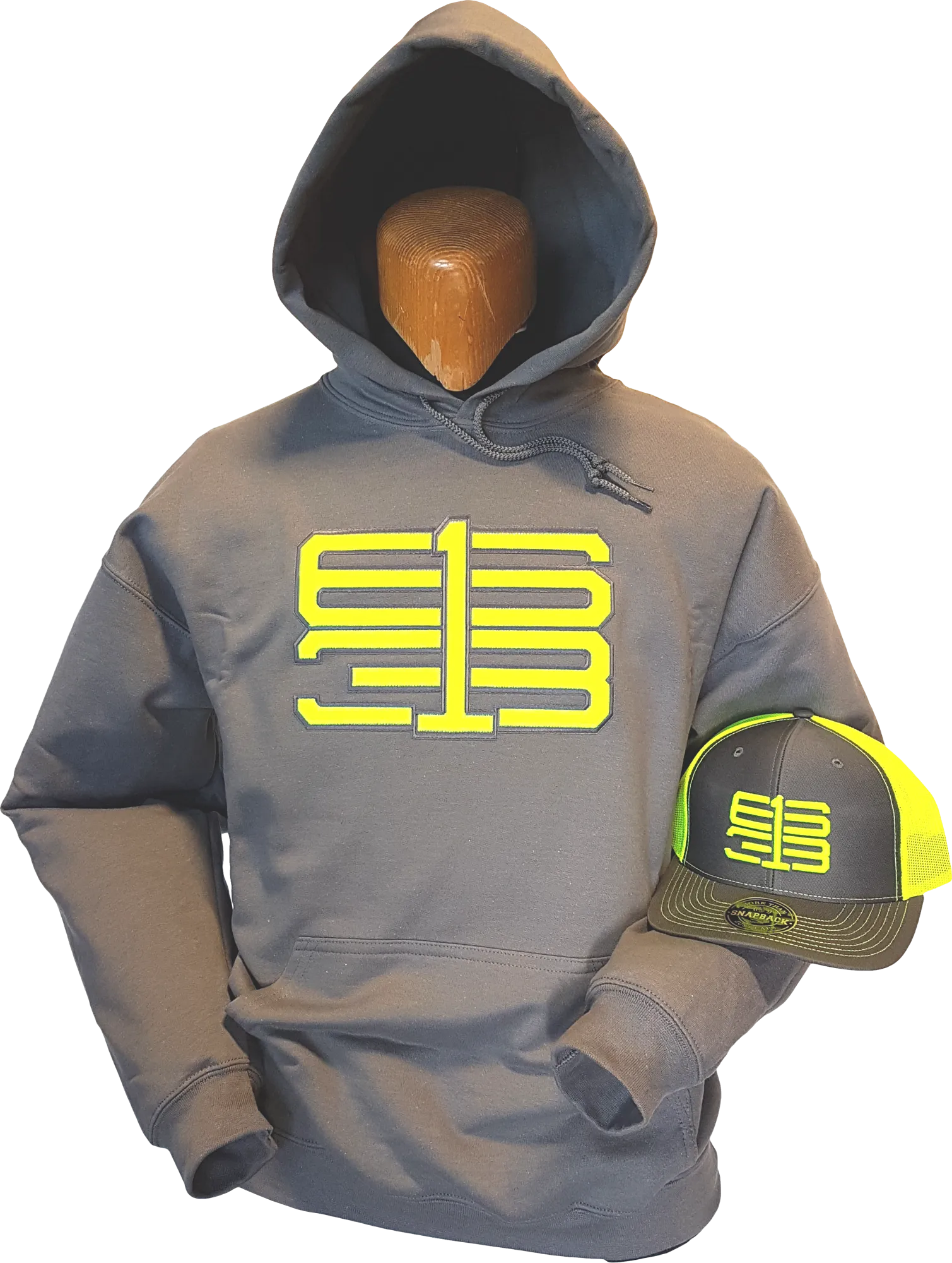 Six One 3 Interlok Hoodie Charcoal Blaze Yellow