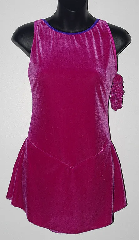 Six0 915 Ready to Ship Fuchsia Velvet Dress