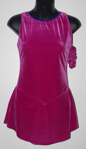 Six0 915 Ready to Ship Fuchsia Velvet Dress