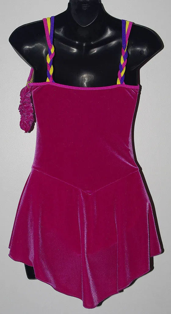 Six0 915 Ready to Ship Fuchsia Velvet Dress