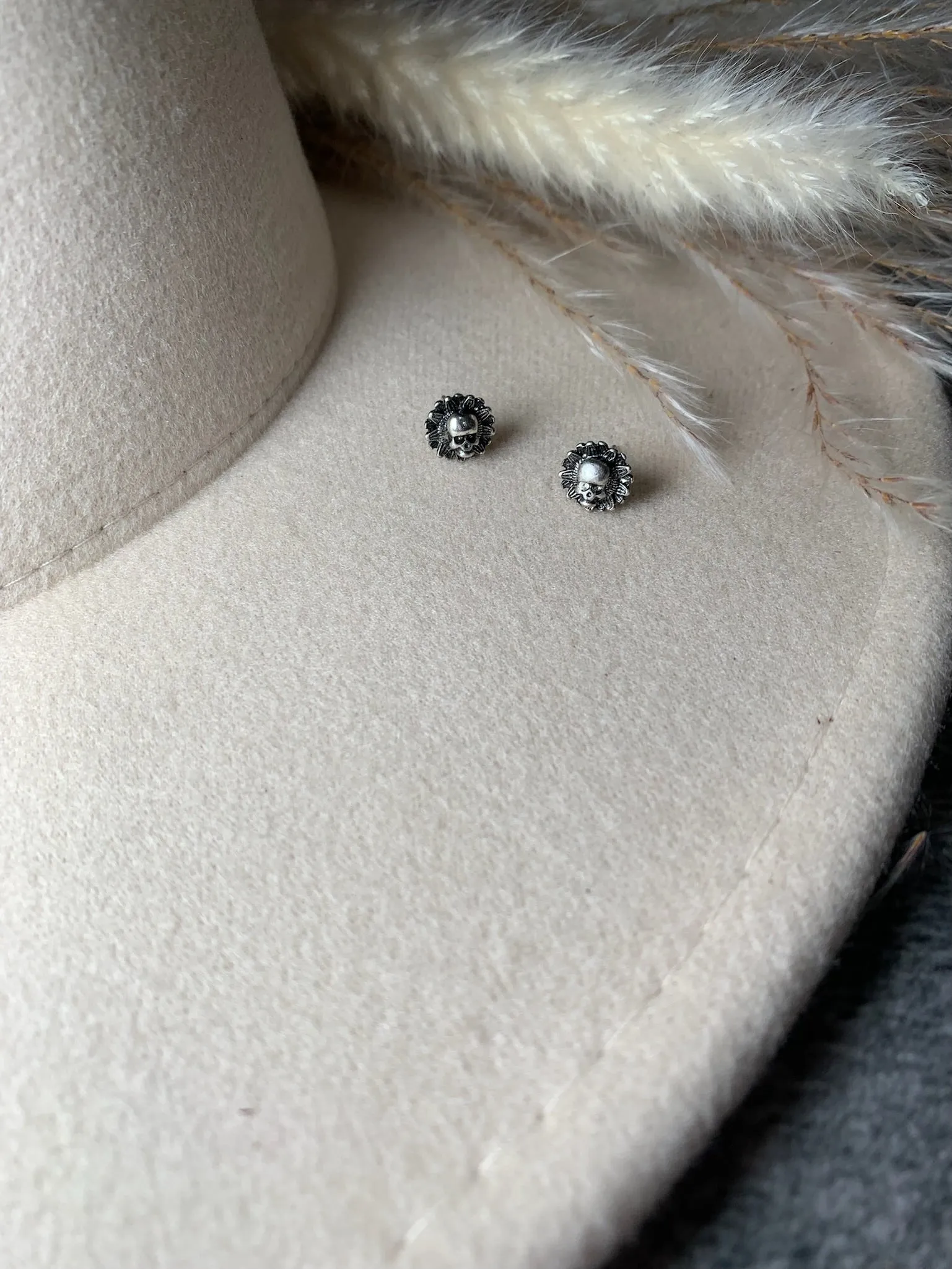 Skeleton Flower Stud