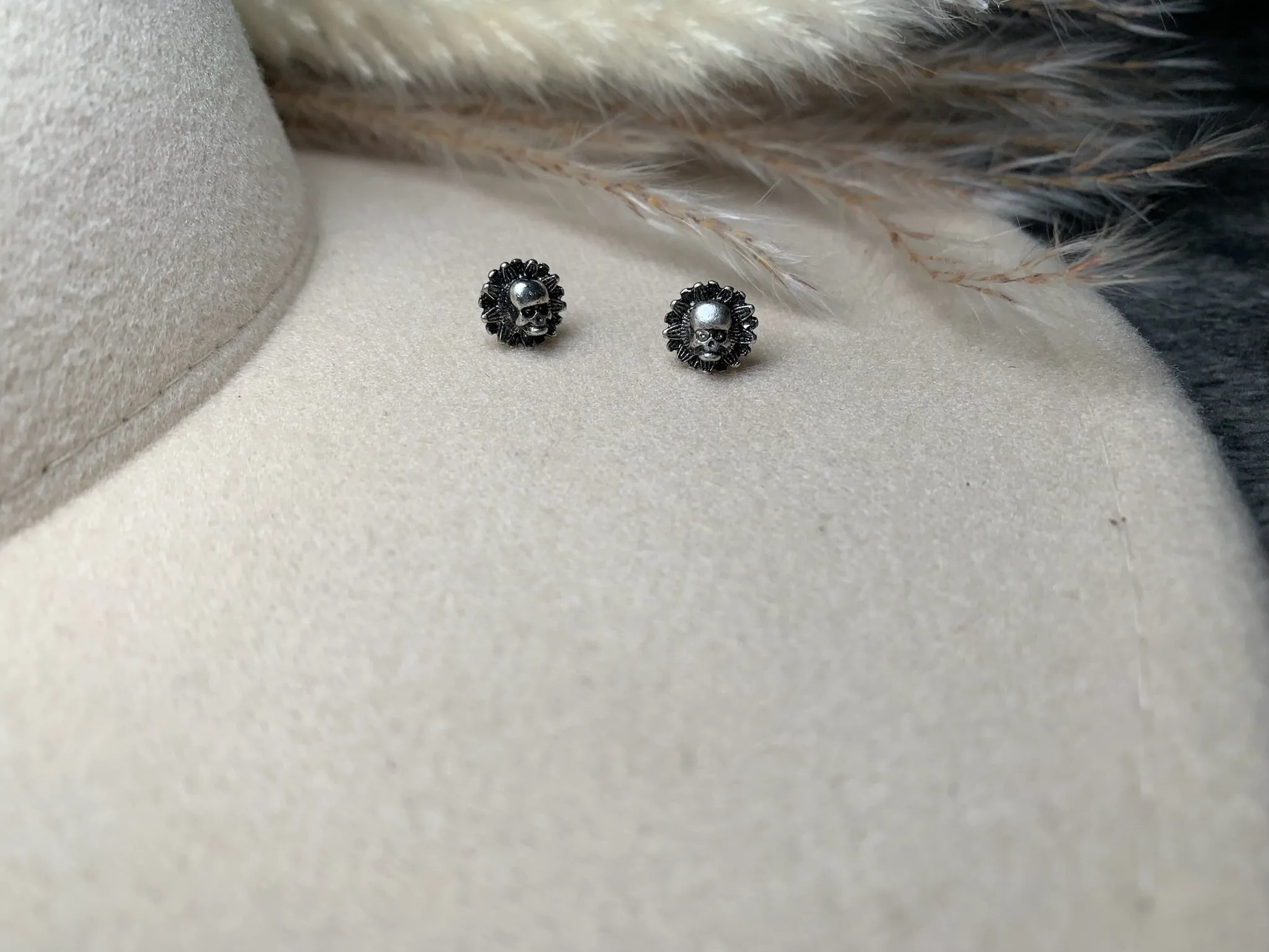 Skeleton Flower Stud