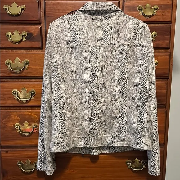 Skies Are Blue Snake Print Moto Jacket