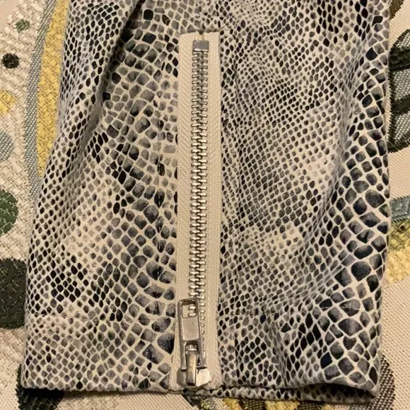 Skies Are Blue Snake Print Moto Jacket