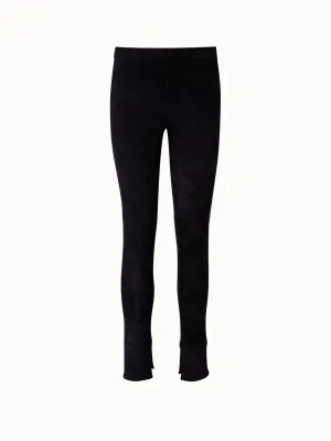 Skinny Lamb Suede Pants with Slits