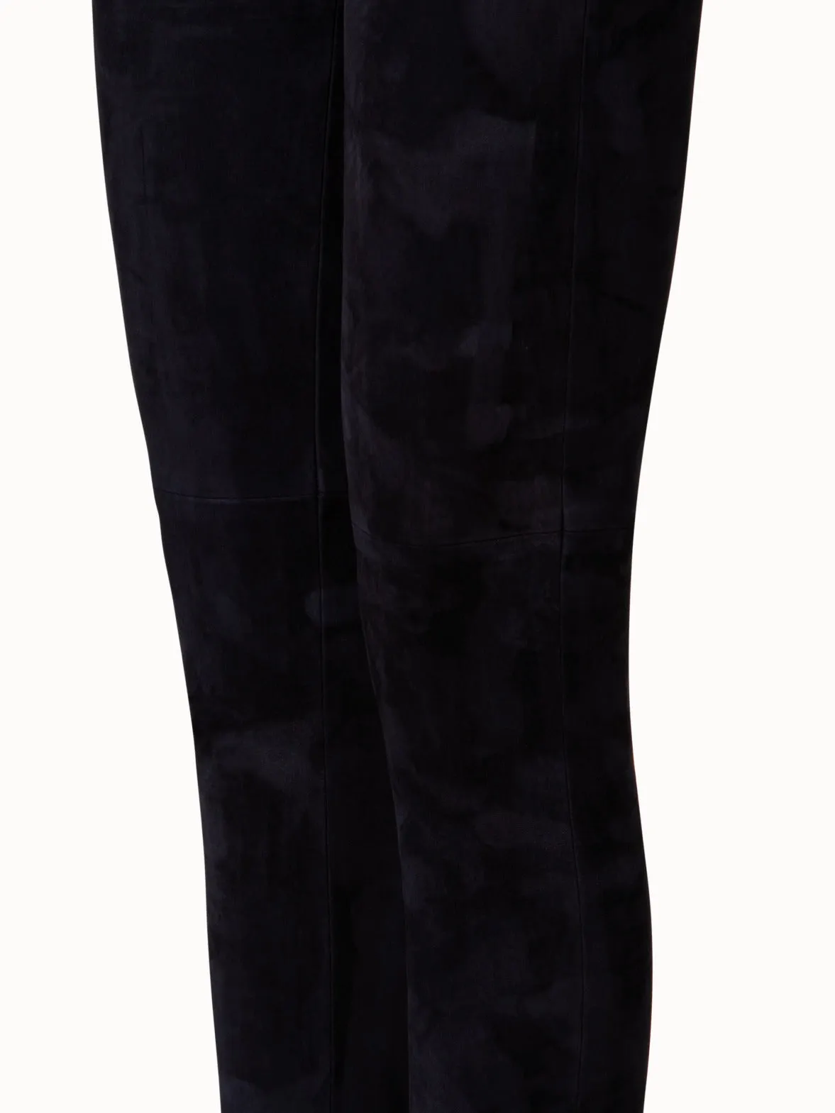 Skinny Lamb Suede Pants with Slits