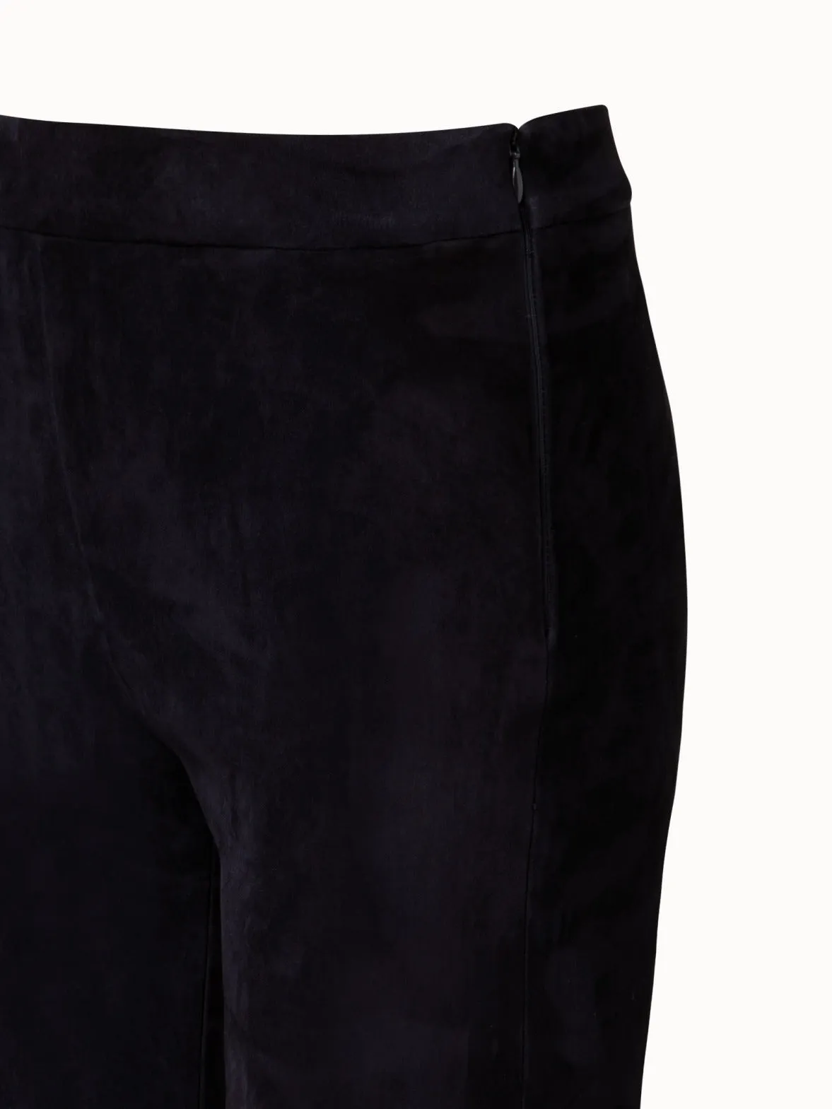 Skinny Lamb Suede Pants with Slits