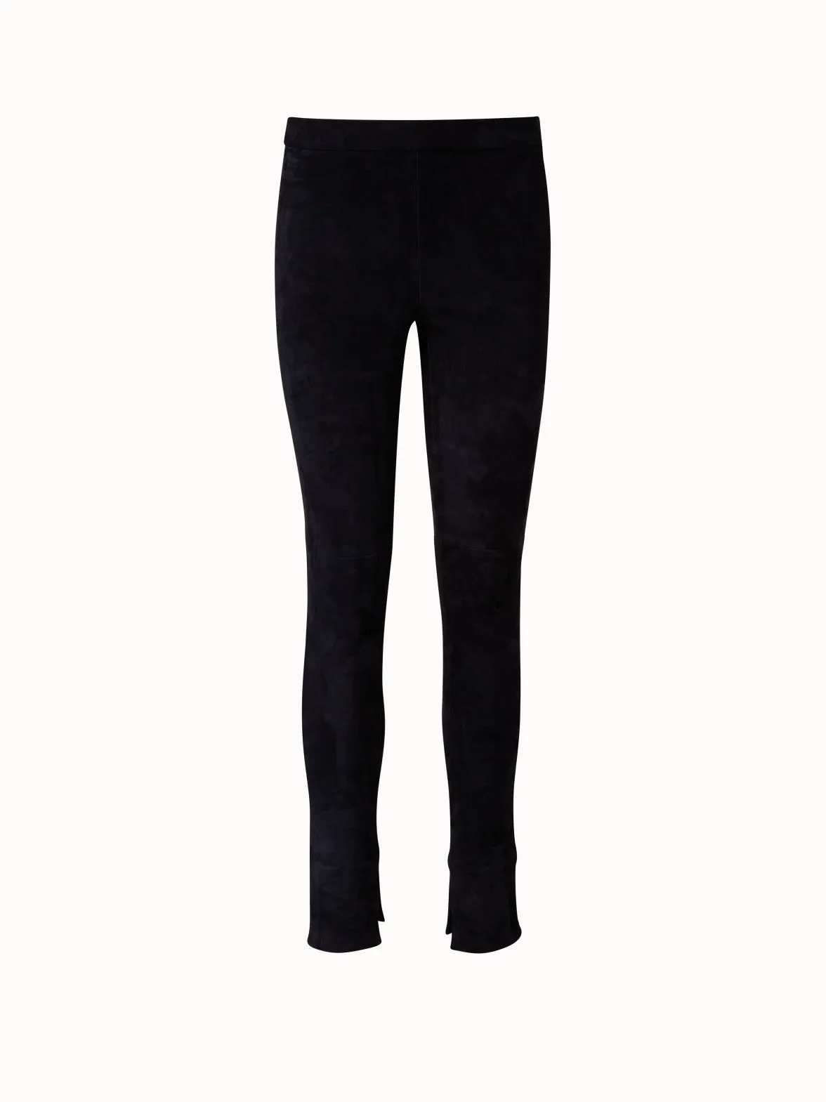 Skinny Lamb Suede Pants with Slits