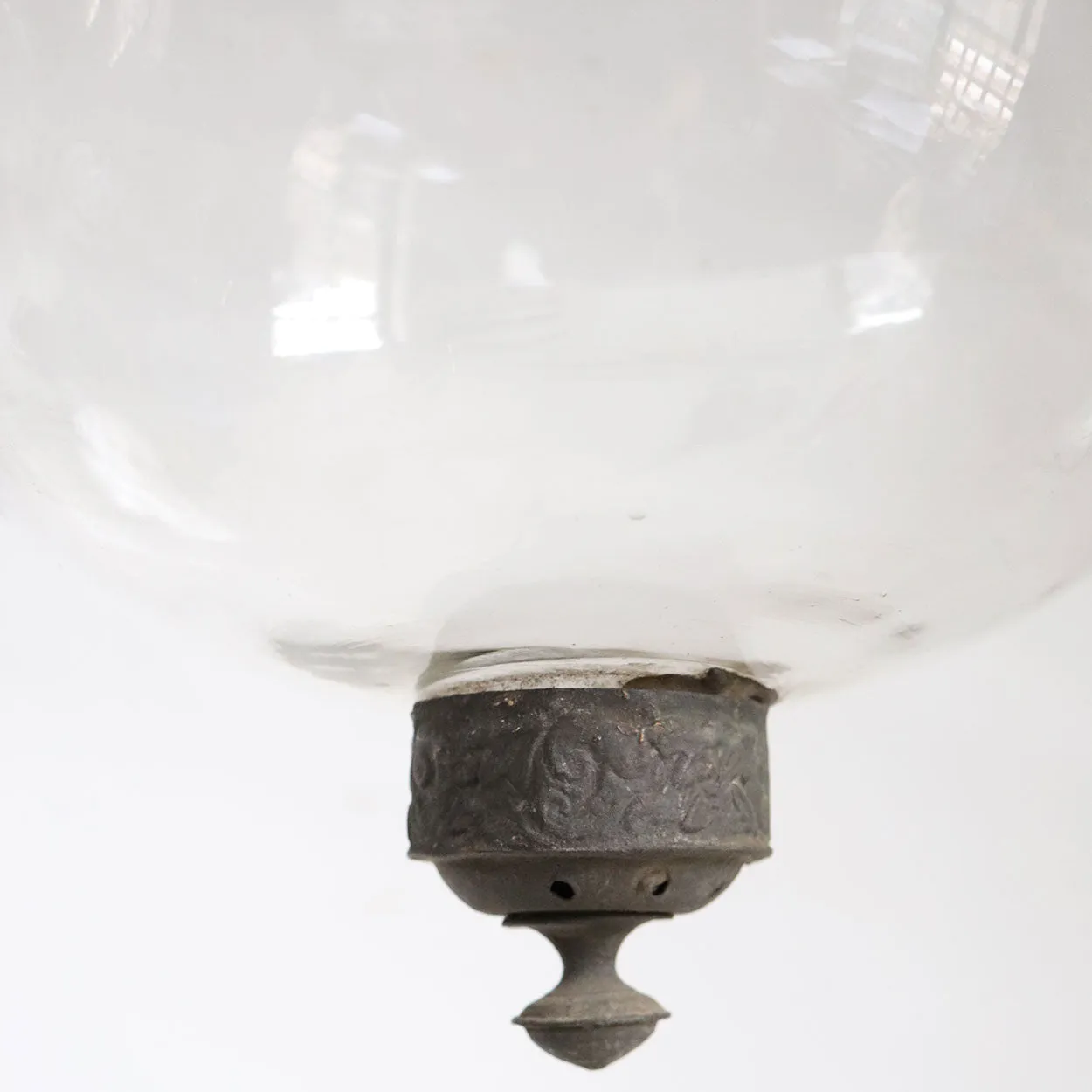 Small English Glass Globe Pendant Hall Candle Lantern