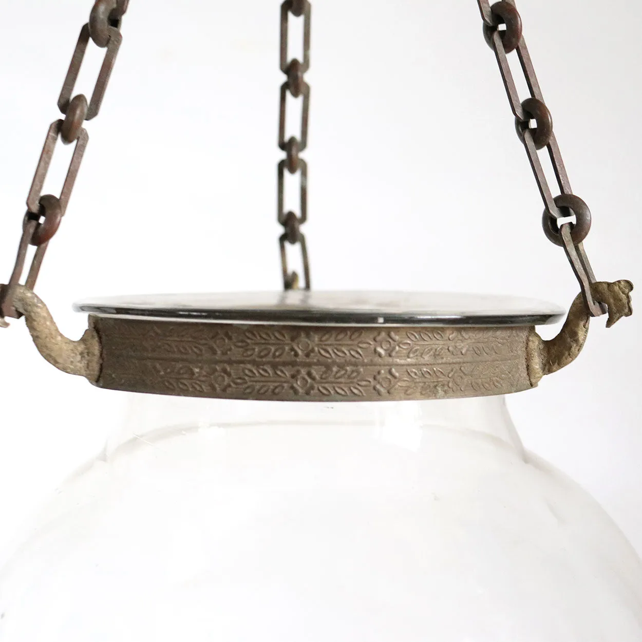 Small English Glass Globe Pendant Hall Candle Lantern