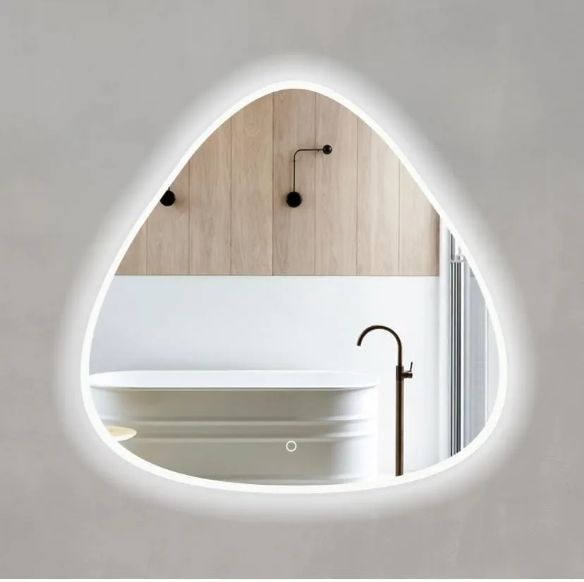 Smart Curved Triangle Shaped LED Bathroom Wall Mounted Vanity Mirror 80cm - 205-80
