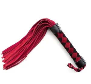 Smart Moves - Lederen Flogger - 38 cm - Zwart/Rood