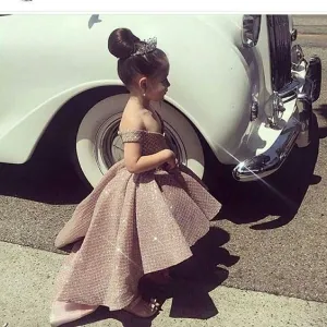 sparkly flower girl dresses for baby girl gold sequin cheap kids prom gown pageant little girl dresses