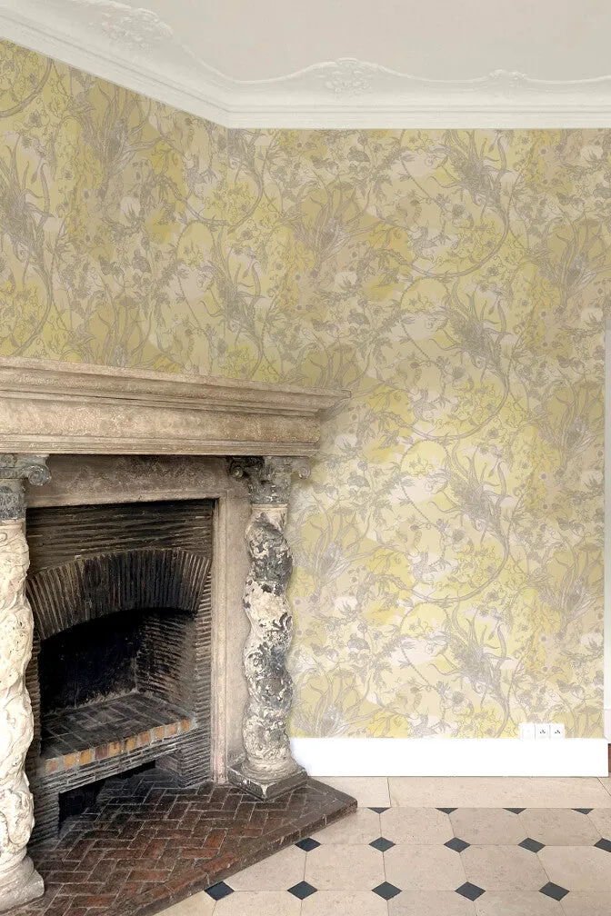 spike ginger camo faux suede wallpaper
