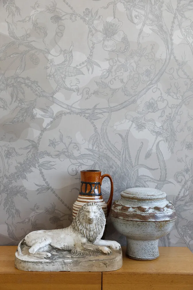 spike ginger camo faux suede wallpaper