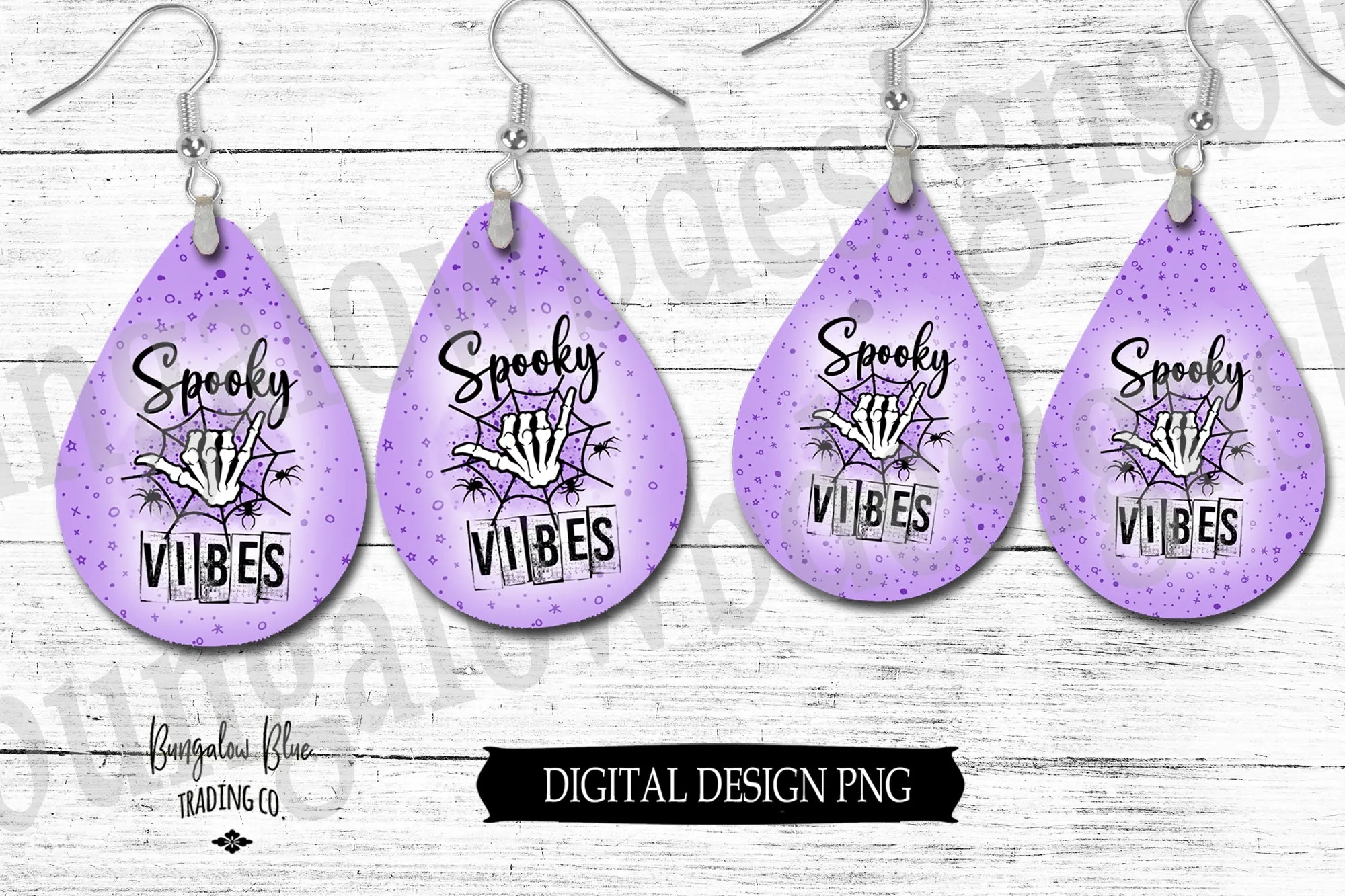 Spooky Vibes Teardrop Earring Digital Download