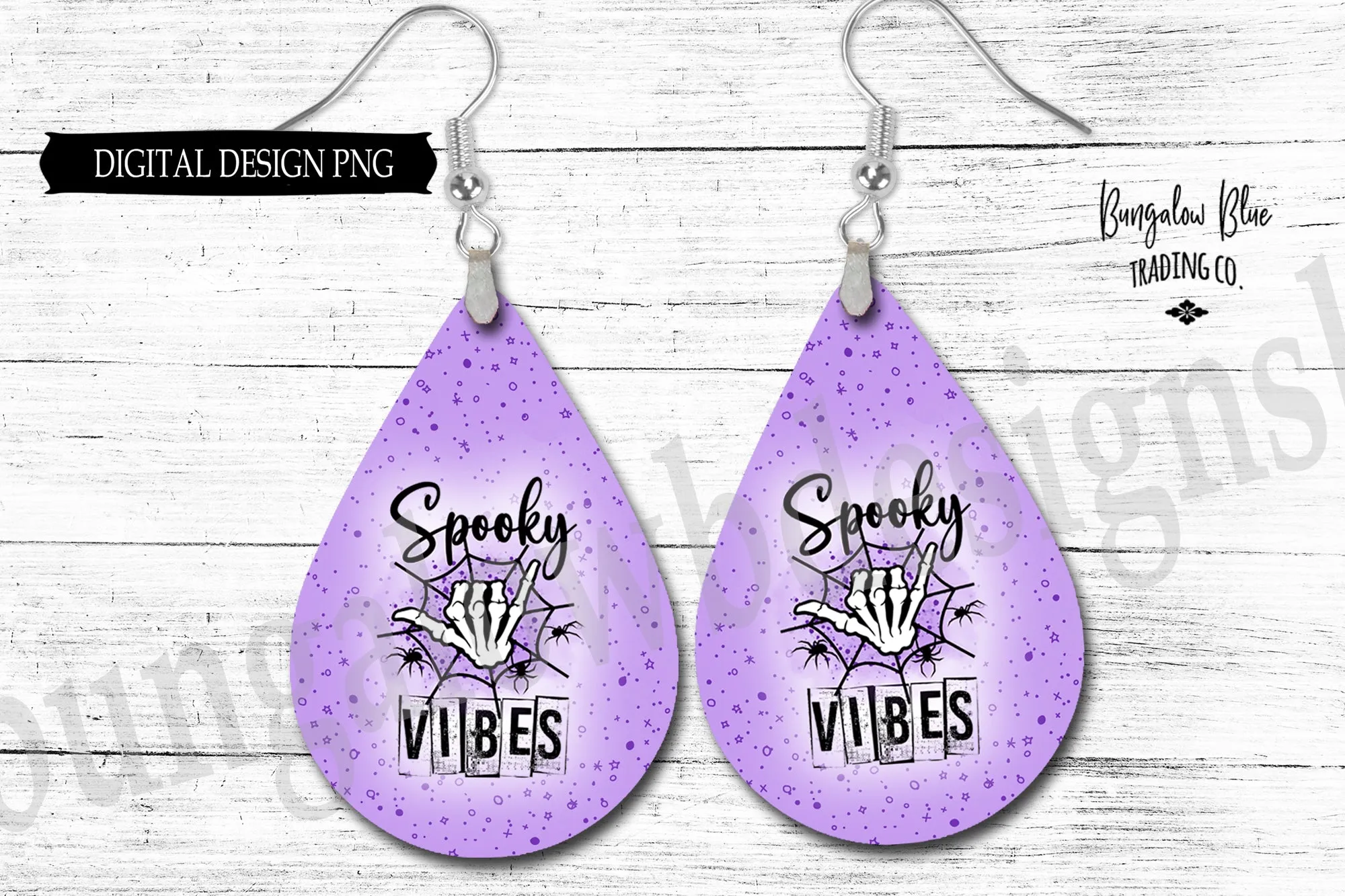 Spooky Vibes Teardrop Earring Digital Download
