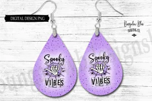 Spooky Vibes Teardrop Earring Digital Download