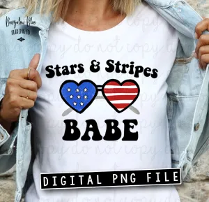 Stars & Stripes Babe  4th of July Sunglasses Digital Download
