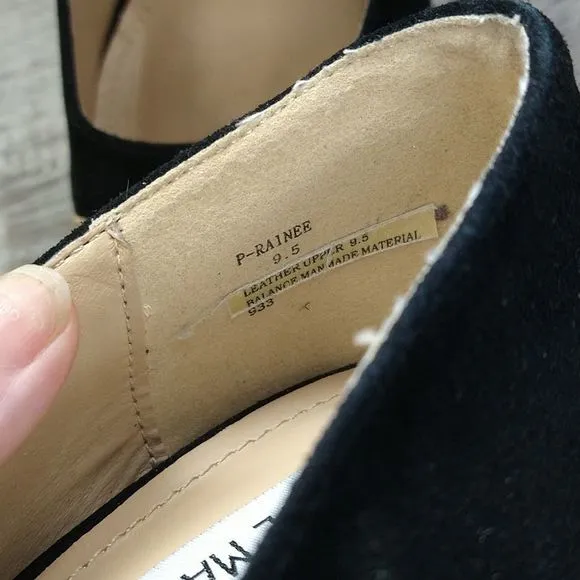 Steve Madden Black Suede and Gold Platform Heels