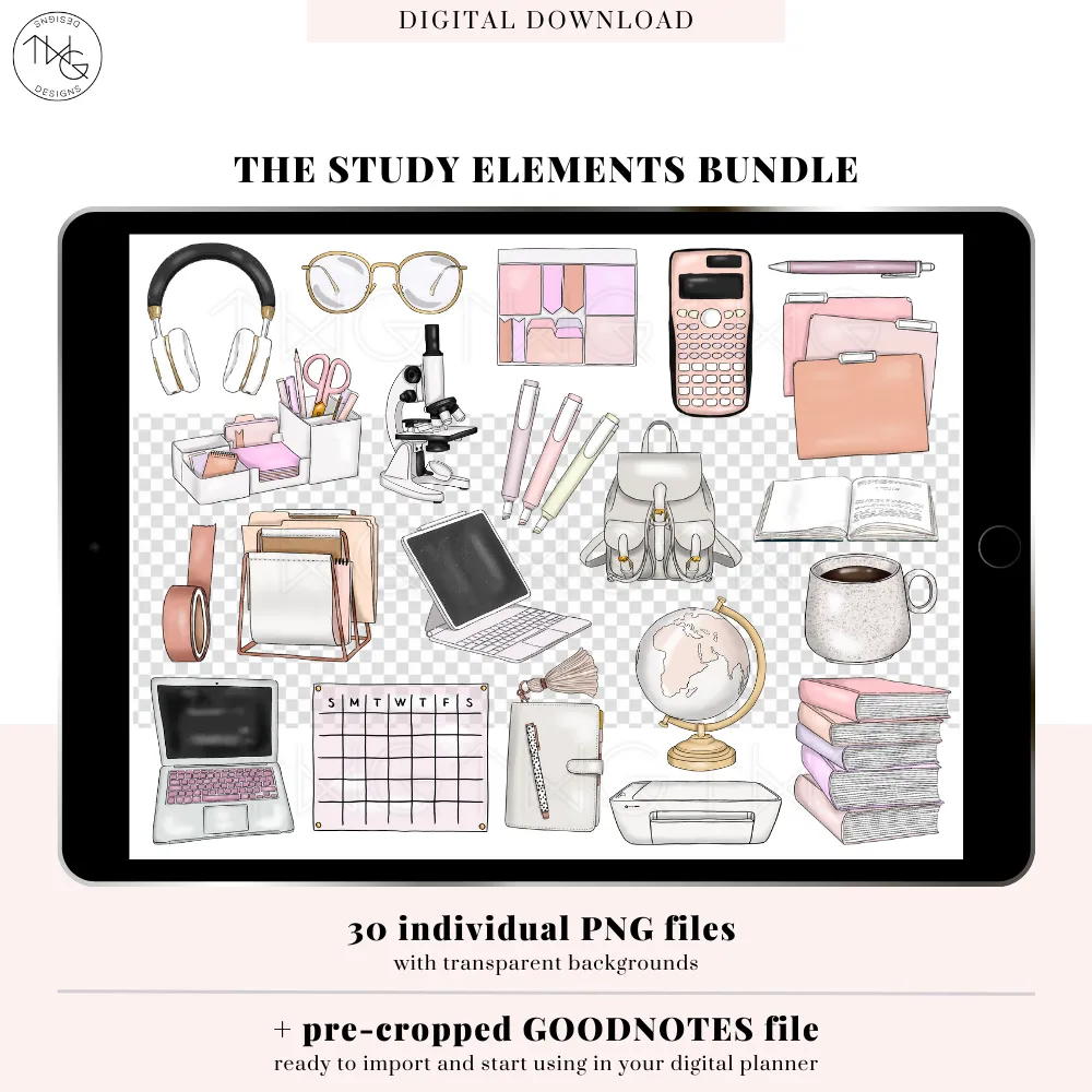 Study Elements - Digital Planner Sticker Bundle