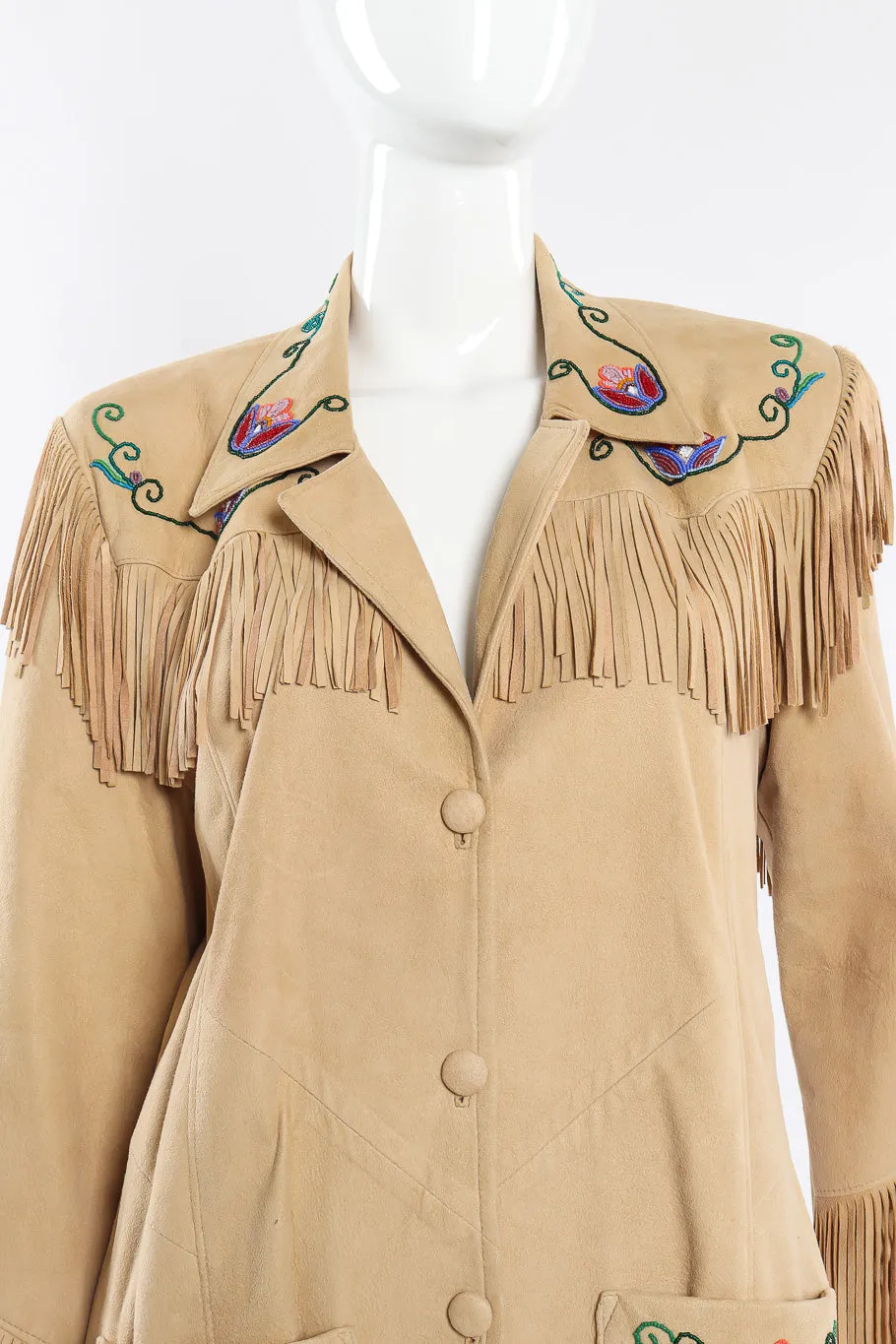 Suede Fringe Flower Jacket