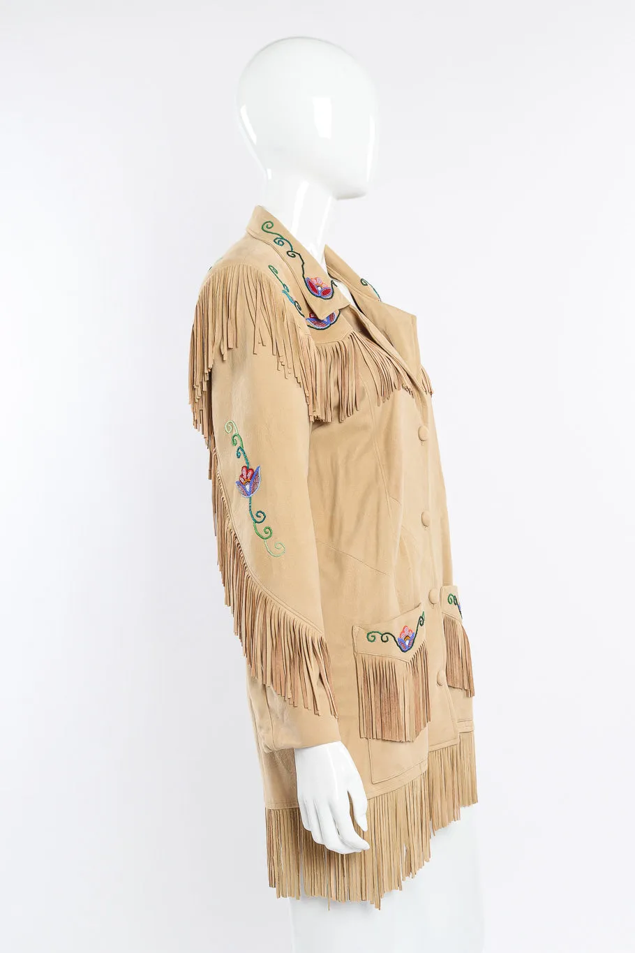 Suede Fringe Flower Jacket