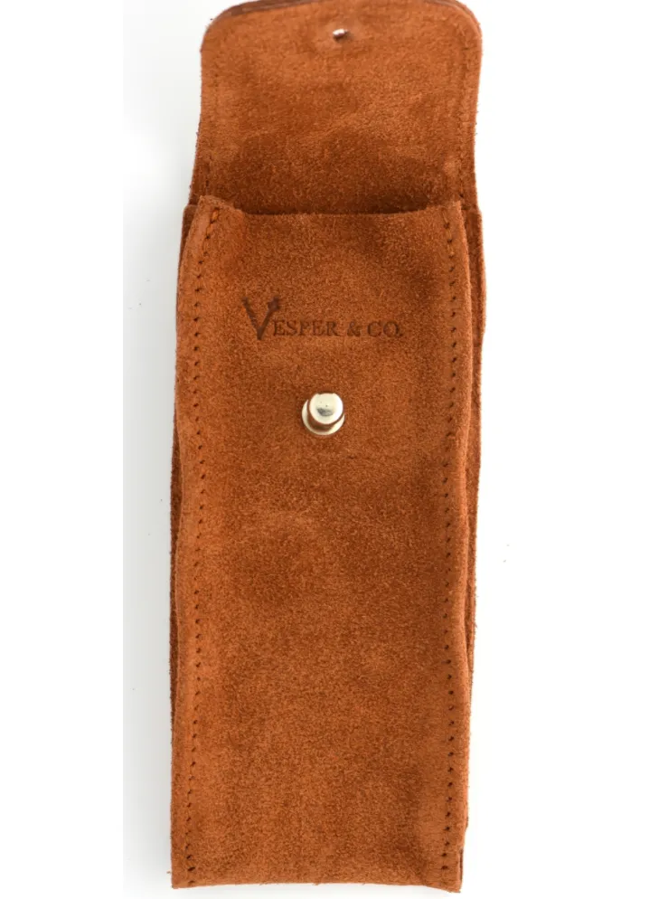 Suede Leather Watch Pouch in Tobacco