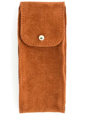 Suede Leather Watch Pouch in Tobacco