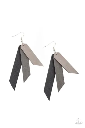 Suede Shade - Silver Earring