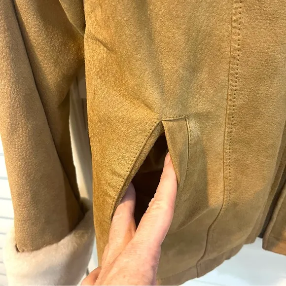 Suede Shearling Fur Lined Jacket