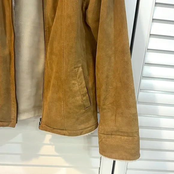 Suede Shearling Fur Lined Jacket