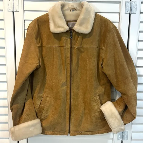 Suede Shearling Fur Lined Jacket