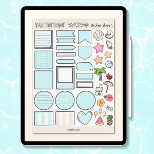 summer wave sticker sheet.