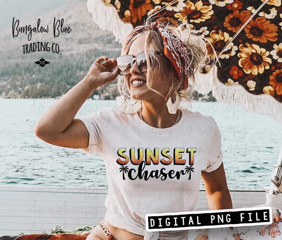 Sunset Chaser Glass Can Tumbler Wrap Digital Download - Palm Tree