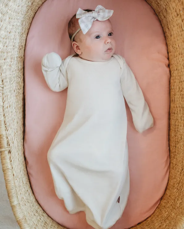 Super-Soft Organic Cotton Baby Rib Gown | Bright Light Blue