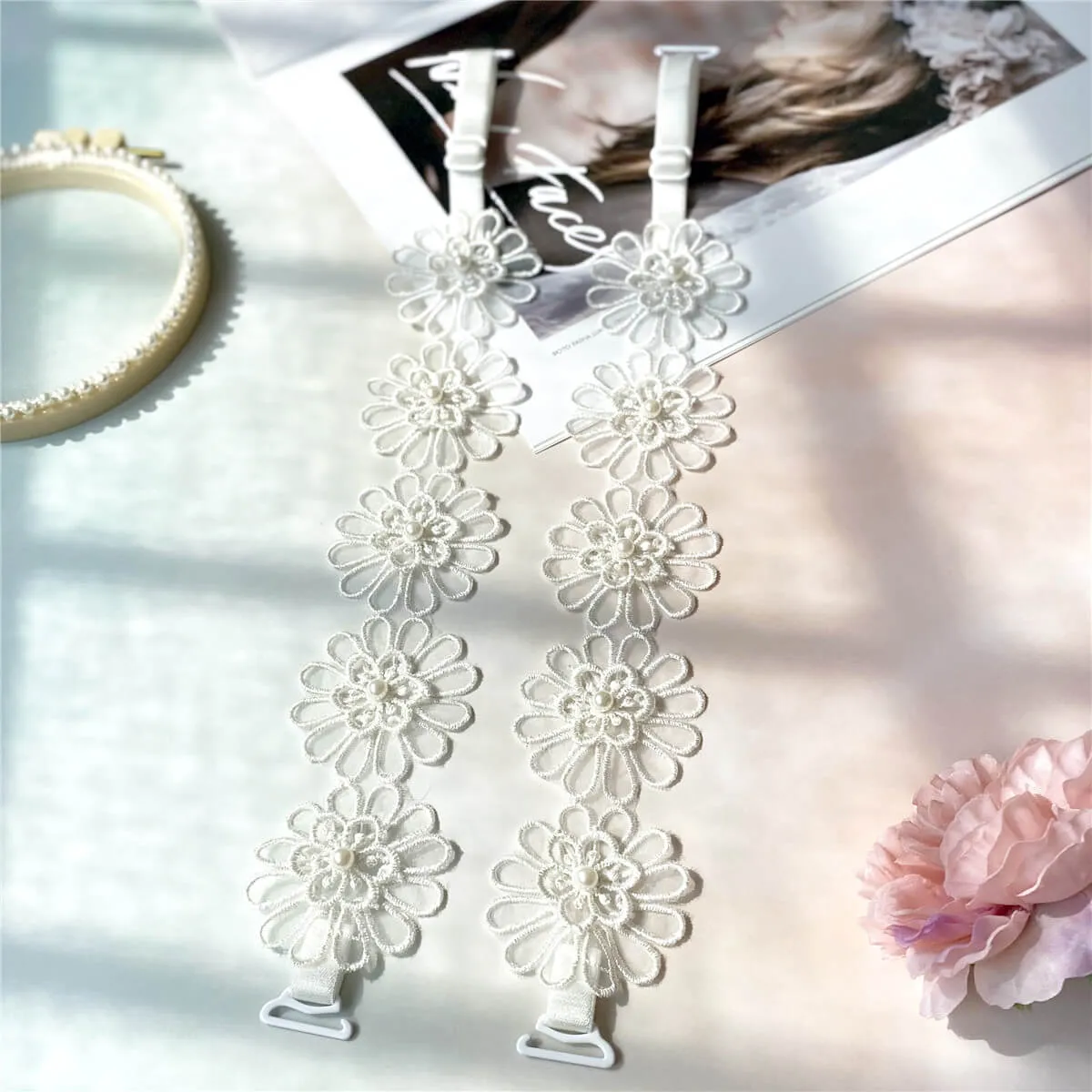 Sweet Lace Flower Bra Straps for Wedding Dress