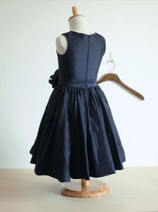 Taffeta Princess Sleeveless Flower Girl Dresses With Hand-Made Flower