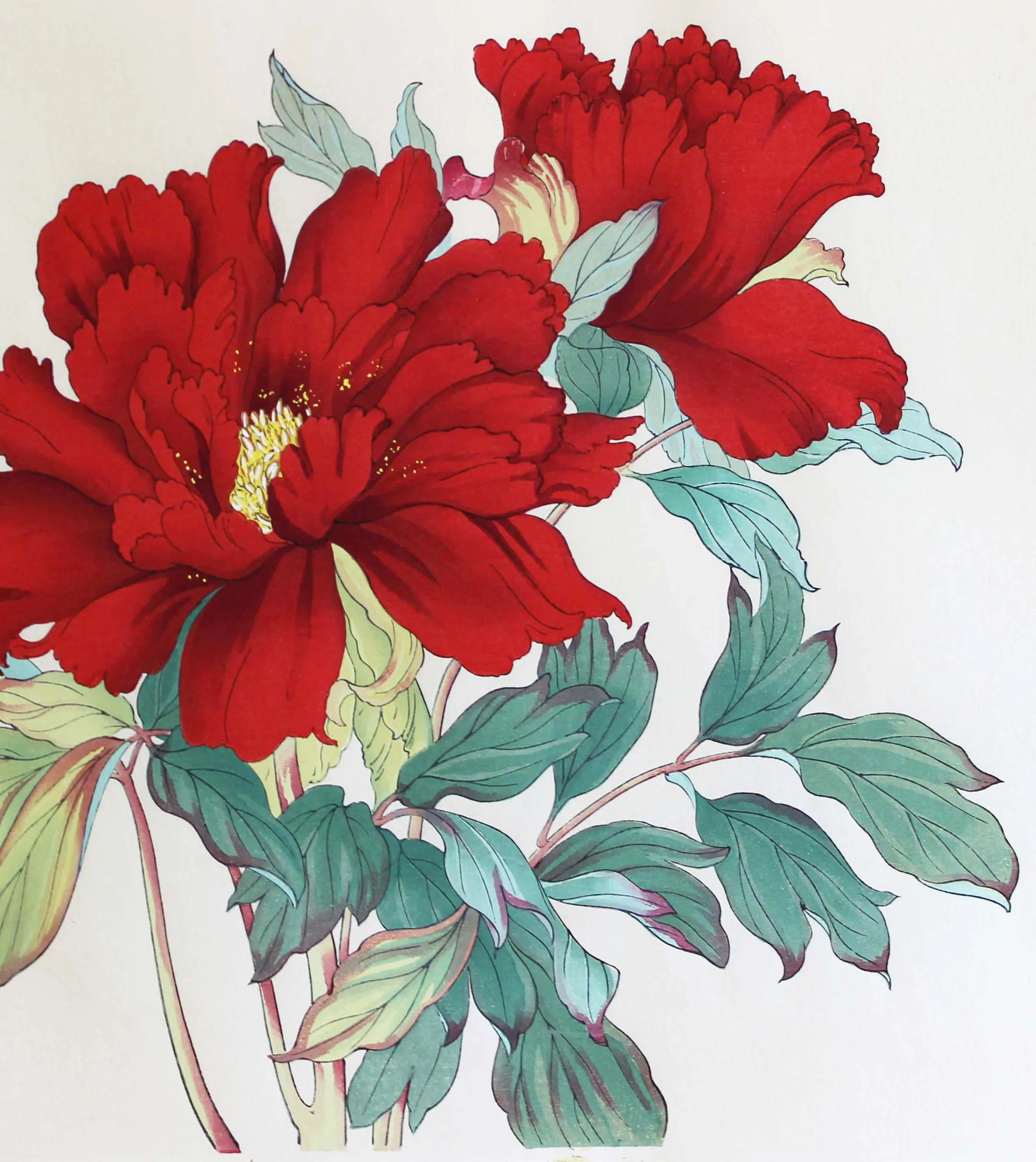 Tanigami Konan (1879~1928) -  Botan  牡丹 (Peony)「東鏡」 - Free Shipping　　