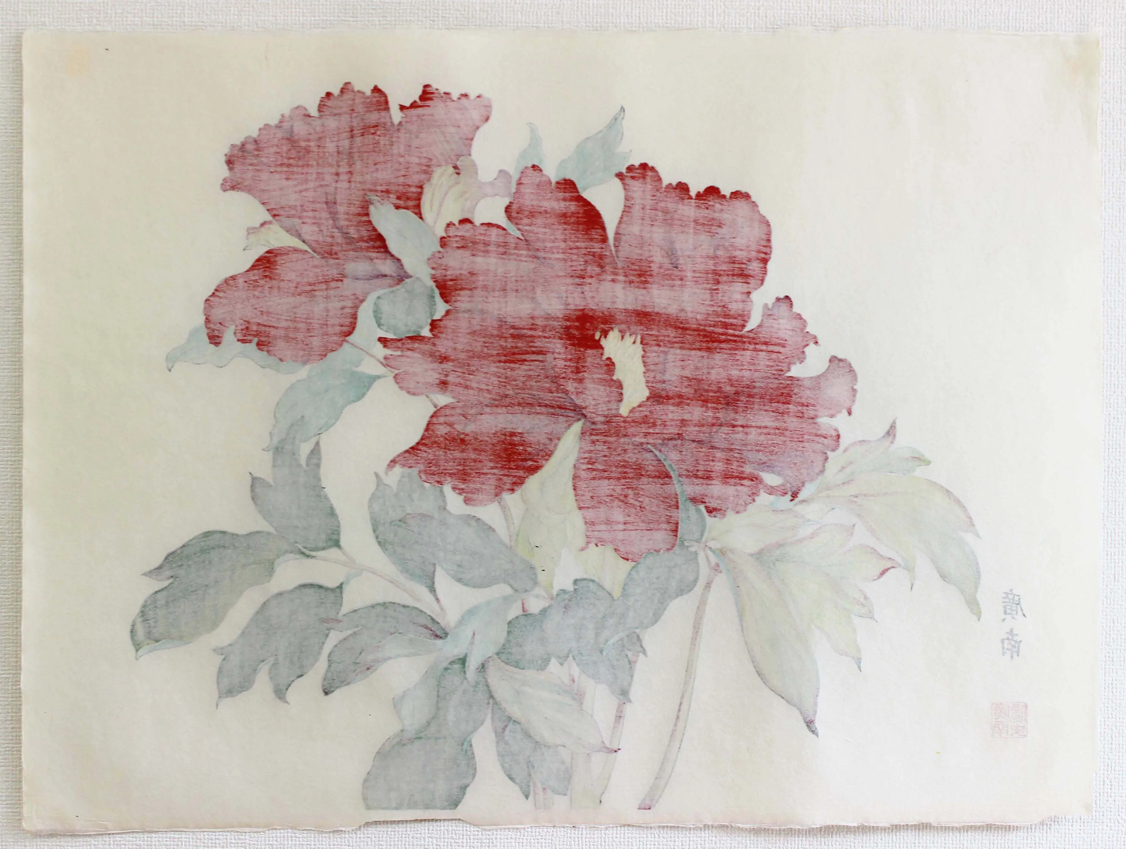 Tanigami Konan (1879~1928) -  Botan  牡丹 (Peony)「東鏡」 - Free Shipping　　