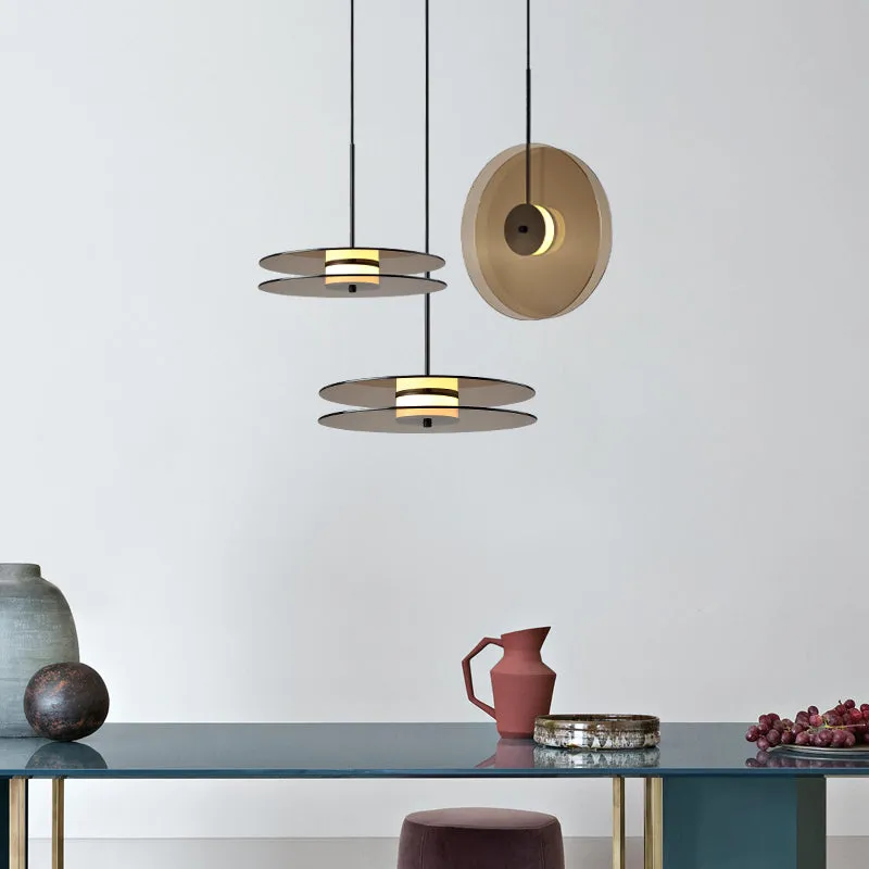 Tea Colored LED Glass Pendant Light