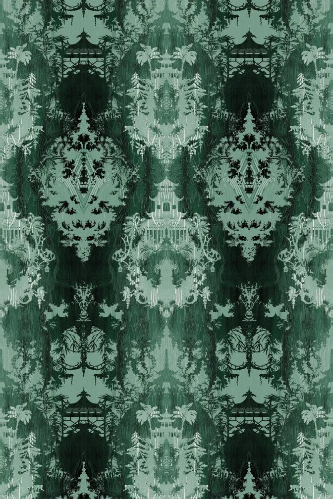 temples in the sky velvet fabric
