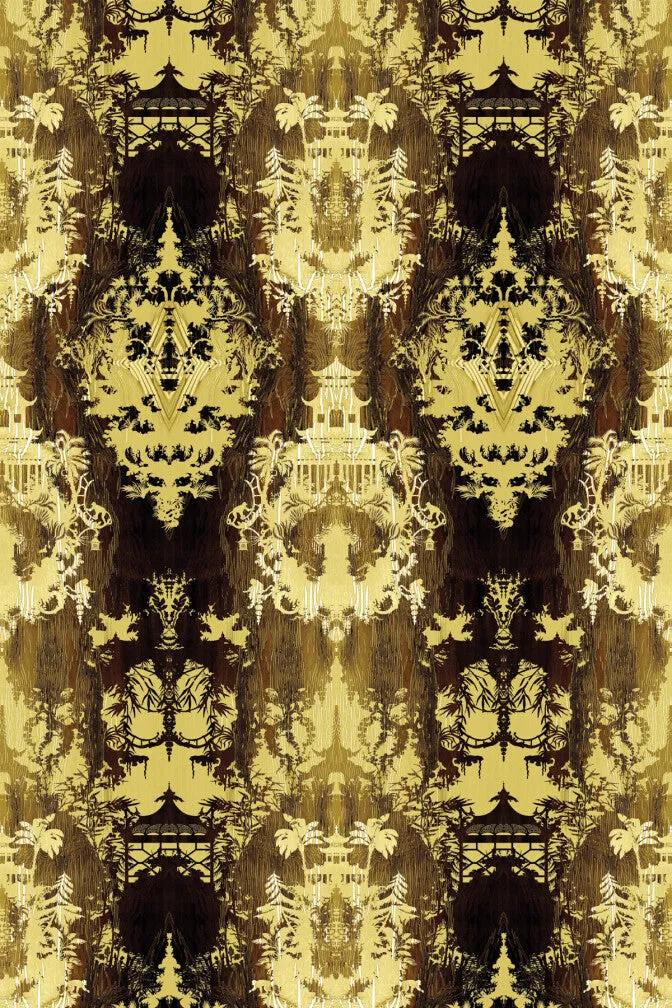 temples in the sky velvet fabric