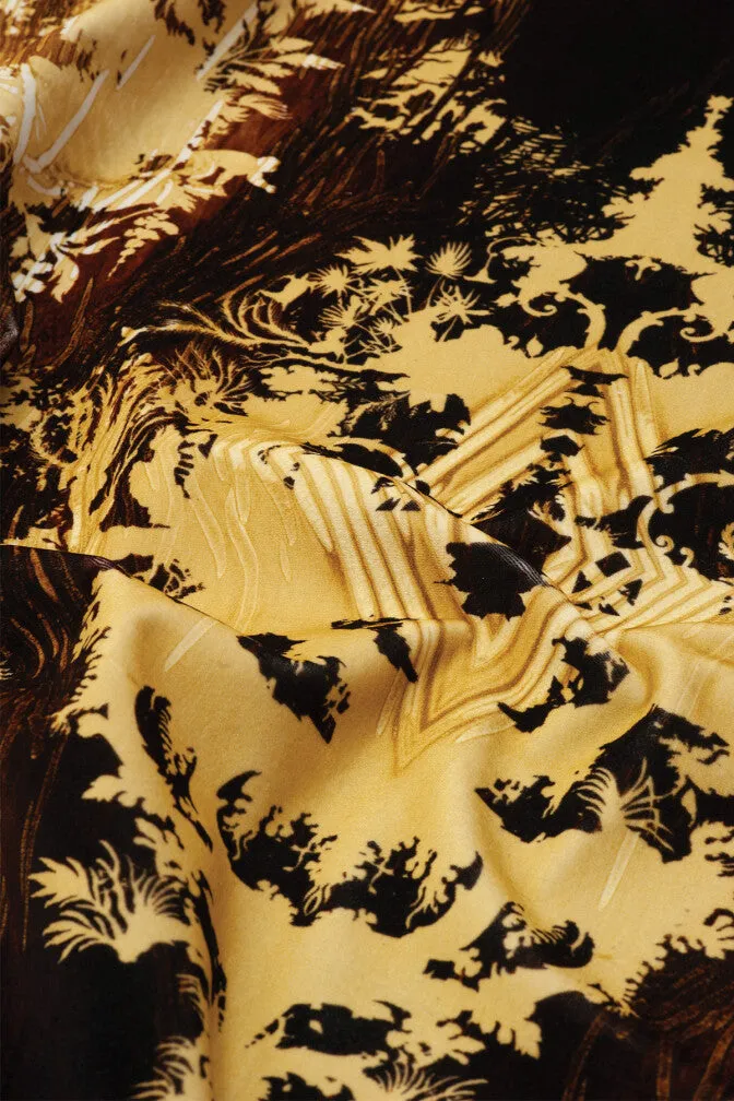 temples in the sky velvet fabric