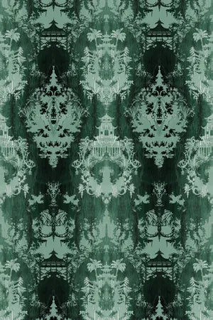 temples in the sky velvet fabric