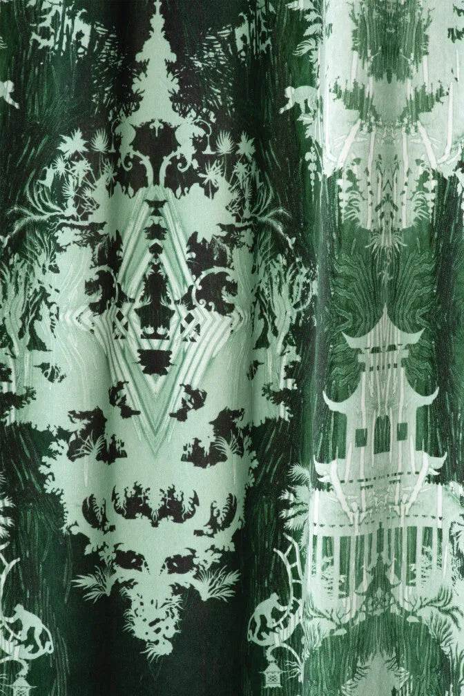 temples in the sky velvet fabric