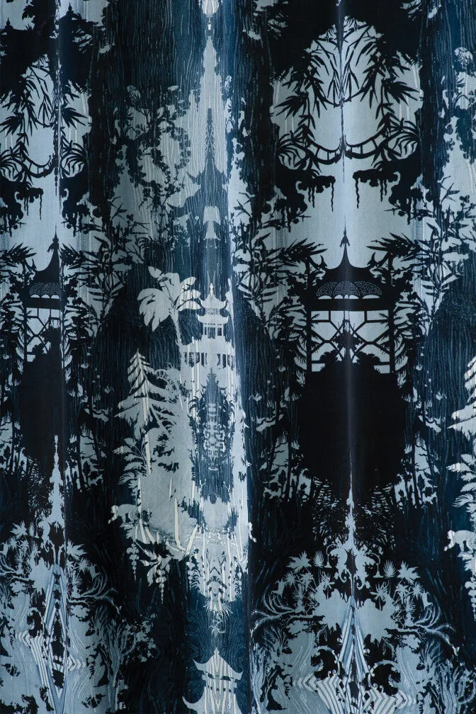 temples in the sky velvet fabric